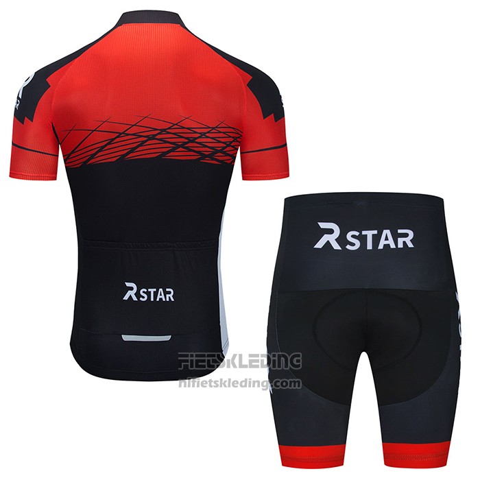 2021 Fietskleding R Star Zwart Rood Korte Mouwen en Koersbroek
